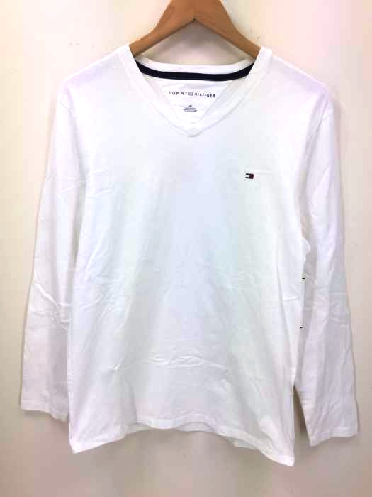 TOMMY HILFIGER(トミーヒルフィガー) Vネック 長袖 Tシャツ レディース import:S
