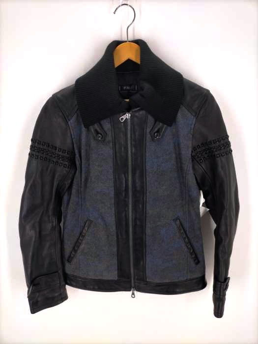 TETE HOMME(テットオム) Thinsulate カモ柄 メルトン切替 ラムレザー 中綿ドンキージャケット メンズ  6