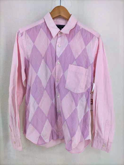 COMME des GARCONS HOMME(コムデギャルソンオム) 異素材切替 アーガイル柄 長袖シャツ メンズ  SS