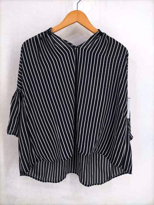 AZUL by moussy(アズールバイマウジー) シャーリングギャザーフレアスリーブブラウス レディース  S
