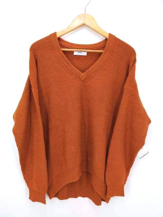 AZUL by moussy(アズールバイマウジー) V NECK LOOSE KNIT TOPS レディース  M