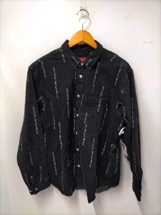 シュプリーム Supreme 20AW Logo Stripe Jacquard Denim Shirt メンズ JPN：L