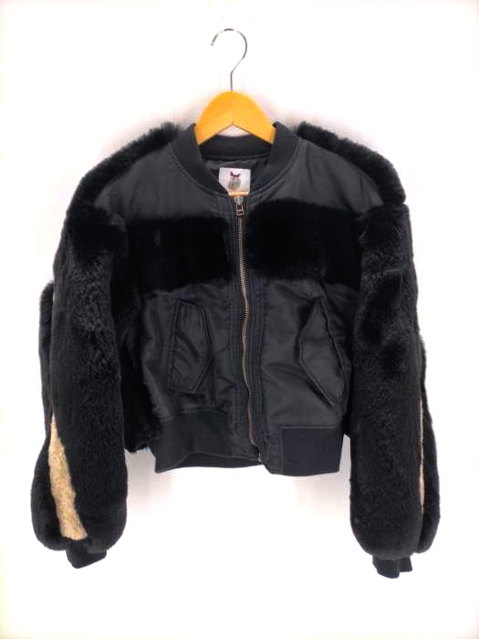 USED古着(ユーズドフルギ) {{molliolli}} 18AW eco-fur 切替ボンバージャケット MA-1 レディース 表記無
