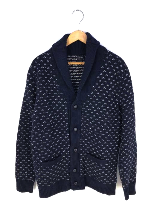 ジェイクルー J.CREW バーズアイショールカラーカーディガン メンズ  L