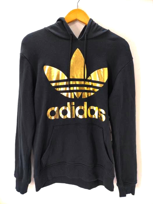 アディダスオリジナルス adidas Originals FOIL TREFOIL HOODED トレフォイルロゴ  プリント パーカー メンズ import：M