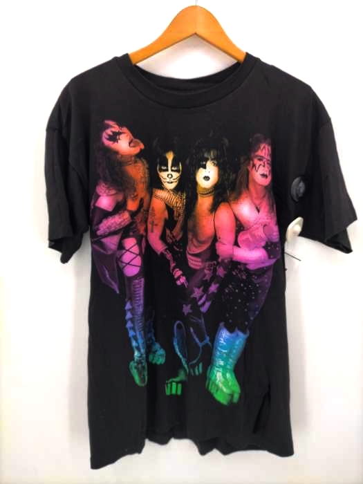 ユーズドフルギ USED古着 {{PYRAMID}}90S 1996年コピーライト付き MADE IN USA ツアーTシャツ KISS  THEY'RE BACK 袖シングル メンズ import：L