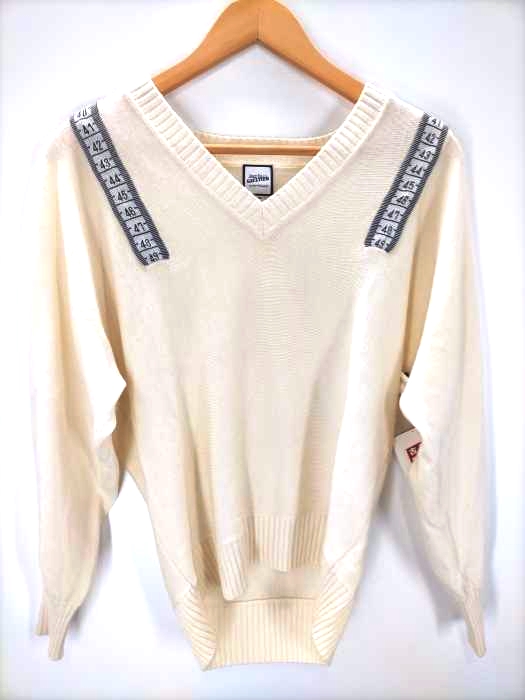 ジャンポールゴルチエ Jean Paul GAULTIER メジャー柄Vネックセーター レディース  38