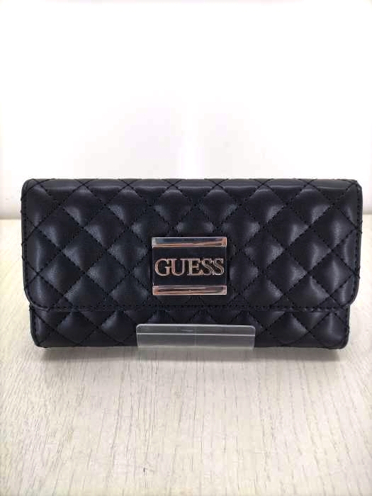 GUESS(ゲス) ロゴプレートキルティングロングウォレット レディース 表記無