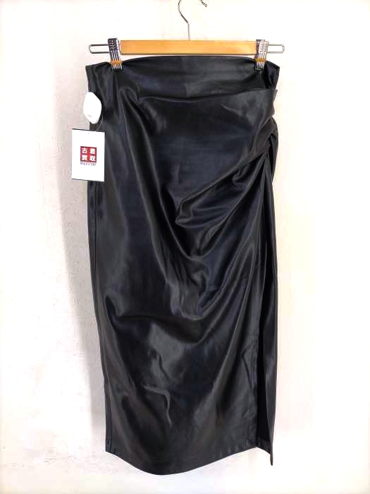 ZARA(ザラ) フェイクレザー サイドスリットスカート レディース JPN：M