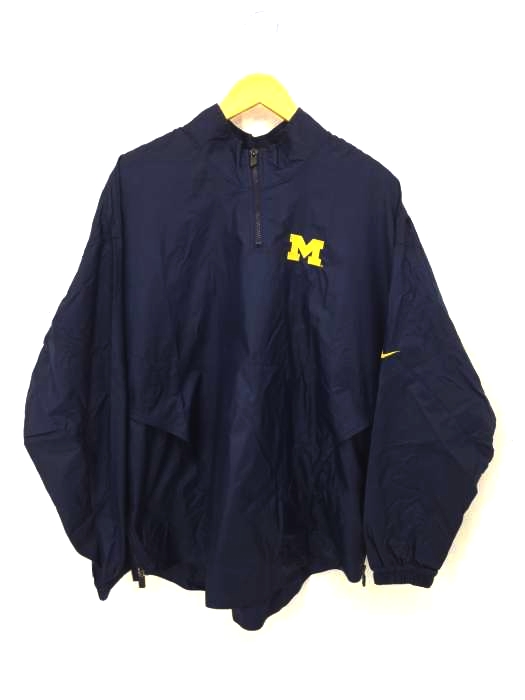 NIKE(ナイキ) チームタグ バック刺繍 MICHIGAN ナイロンハーフジップブルゾン メンズ import：M