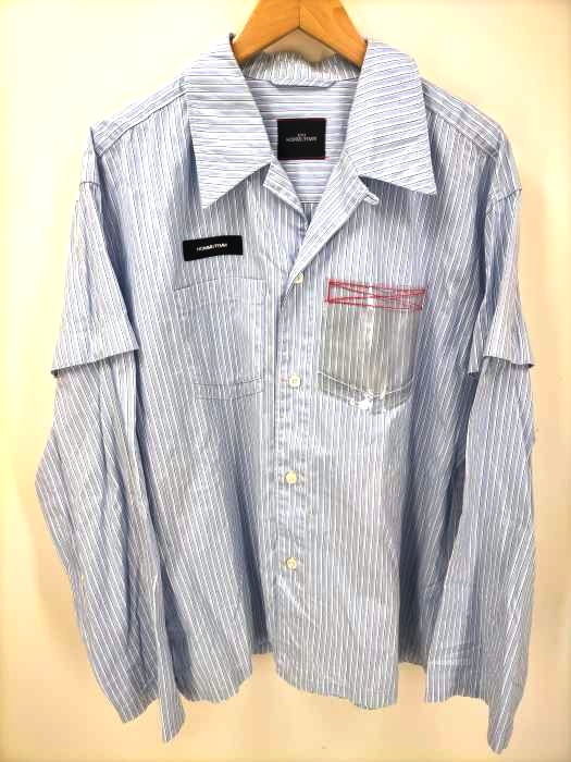 SYU. HOMME/FEMM(シュウオムフェム) 21SS ストライプ柄 2way オープンカラーシャツ メンズ JPN：2