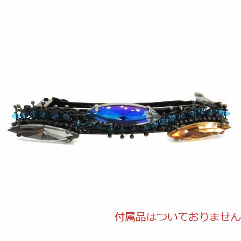 acca(アッカ) バレッタ ビジュー付き ストーン ビーズ 装飾 黒 ブラック 青 ブルー マルチカラー /HZ18 レディース