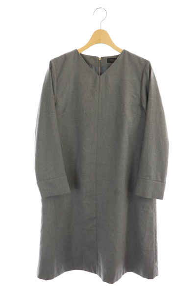USED古着(ユーズドフルギ) {{closet story}} ワンピース 膝丈 長袖 Vネック Aライン グレー /MY ■OS レディース レディース  表記なし