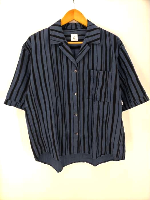 6（ROKU） BEAUTY＆YOUTH UNITED ARROWS(ロクビューティーアンドユースユナイテッドアローズ) STRIPE PRINT SHORT SLEEVE SHIRT レディース JPN：36