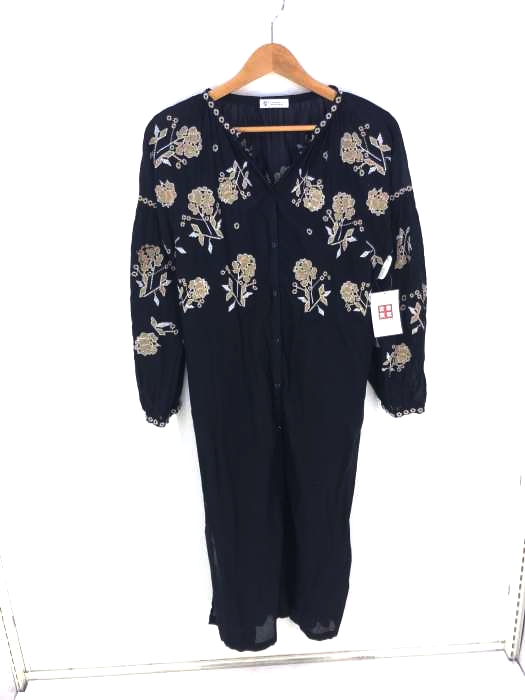 AFTERNOONTEA WARDROBE(アフタヌーンティーワードローブ) クロスステッチカラーレスシャツワンピース レディース  M
