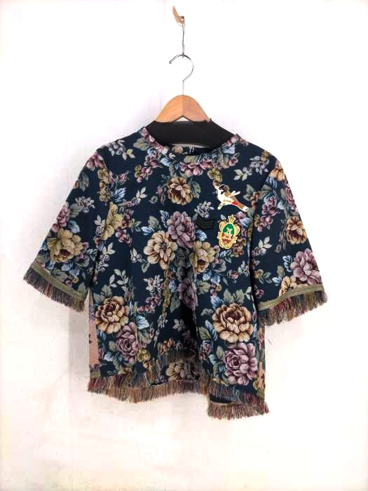 ZARA WOMAN(ザラ ウーマン) floral Top with patches レディース JPN：S