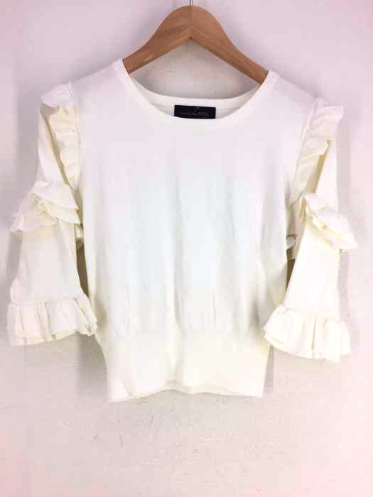 LeoryEBLOA(レオリーエブロア) フリルスリーブニットTOP レディース  FREE