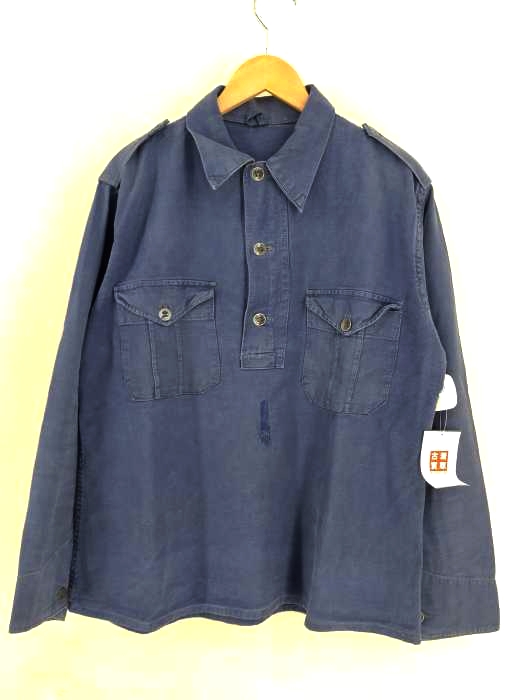 USED古着(ユーズドフルギ) 50S スウェーデン軍 コットンツイル メタルボタン プルオーバーシャツジャケット メンズ 表記無