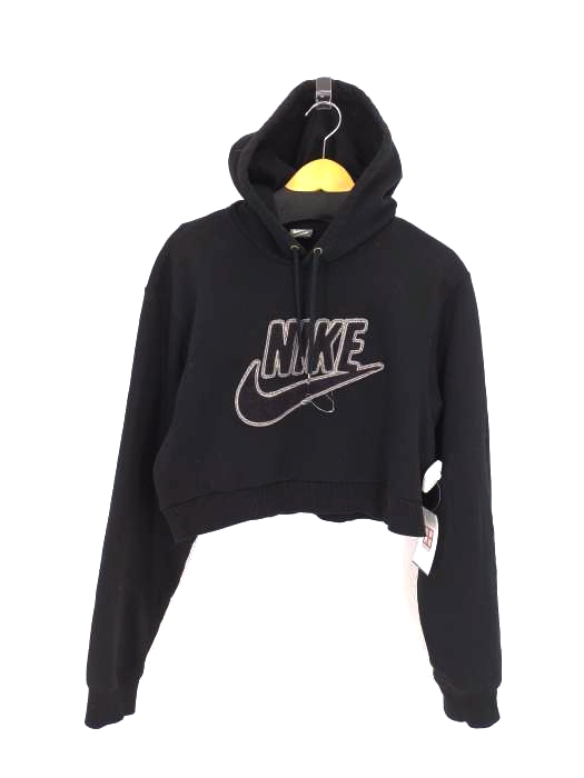 NIKE(ナイキ) ロゴ サガラ刺繍 リメイク クロップド プルオーバーパーカー レディース JPN：M