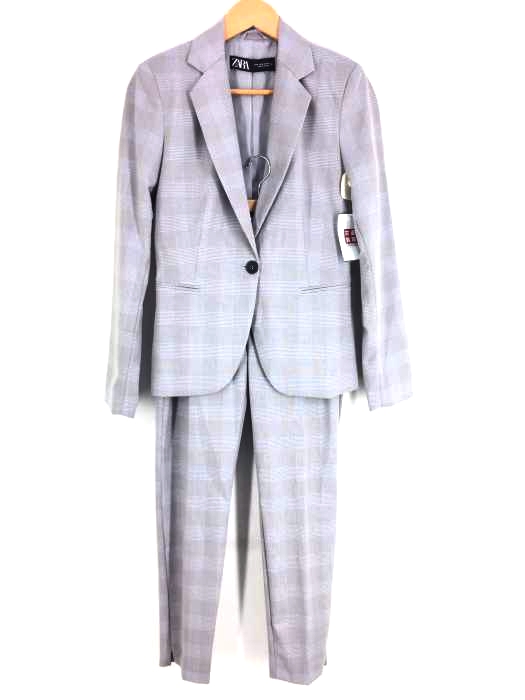 ザラ ZARA チェック柄テーラードジャケット スラックス レディース  34