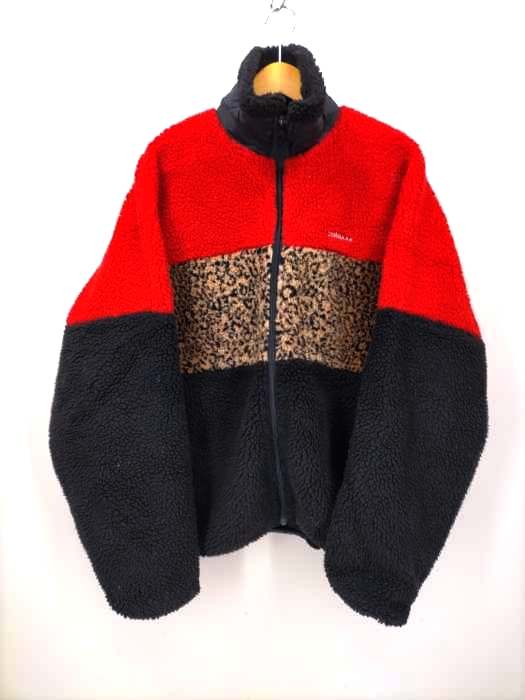 チラックス Chilaxxx LEOPARD BLOCK FLEECE JACKET メンズ JPN：XL