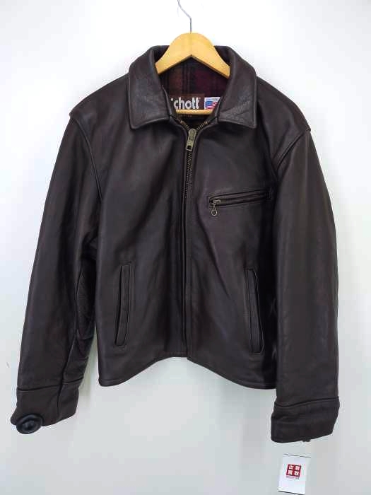 ショット Schott USA製681 襟付きシングルライダース メンズ  40