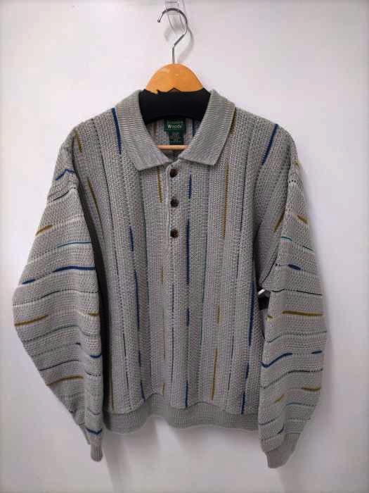 ユーズドフルギ USED古着 {{Scandia Woods}} 総柄アクリルポロシャツ メンズ  MED
