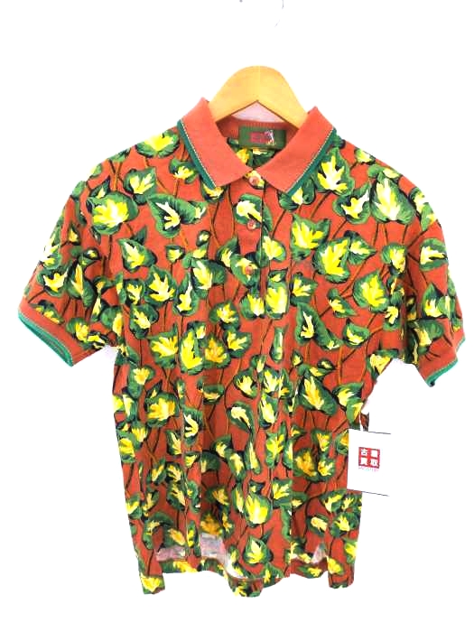ケンゾーゴルフ KENZO GOLF 90s フロント刺繍リーフ柄ポロシャツ レディース  1