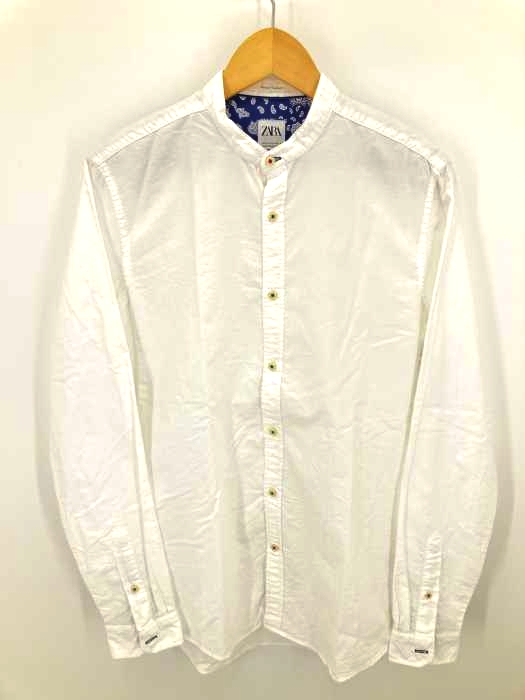 ZARA(ザラ) コットンバンドカラーシャツ メンズ import：M