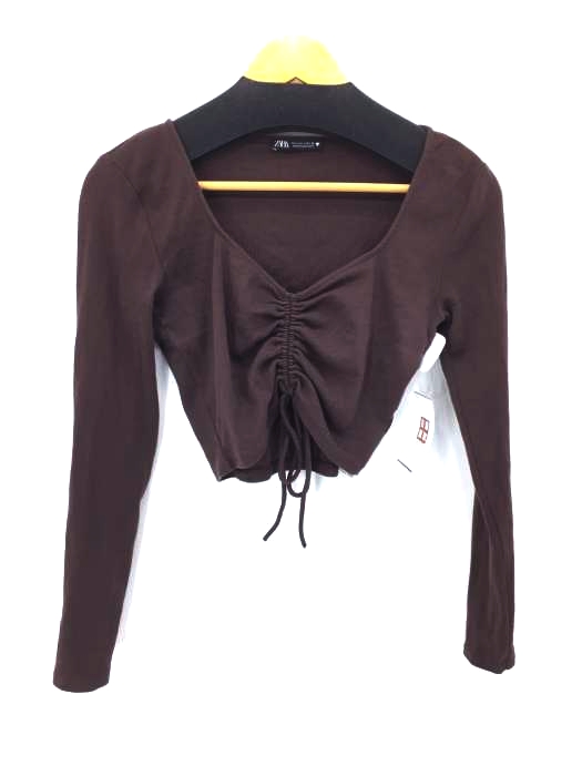 ZARA(ザラ) リブニットブラウス レディース JPN：L