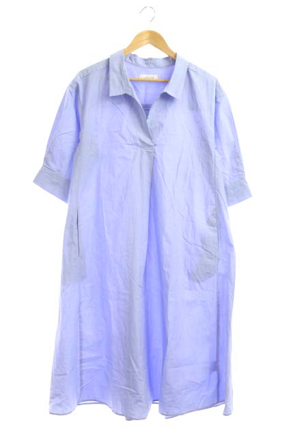 SIMPLICITE(シンプリシテェ) 20SS ワンピース シャツ ロング Aライン バックシャン 五分袖 水色 ライトブルー /AO ■OS レディース 表記なし