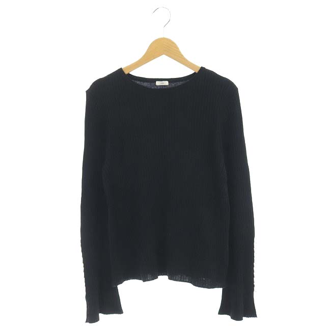 IENA(イエナ) 18AW リブニット カットソー 長袖 パール 薄手 ウール 黒 ブラック /MF レディース  表記なし
