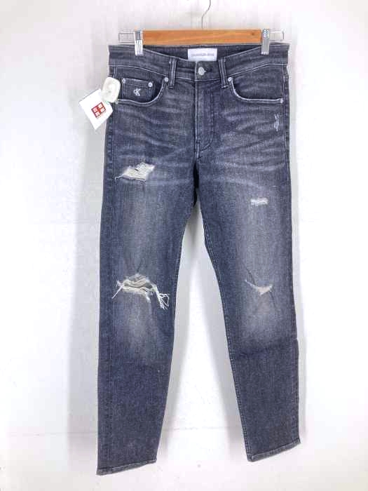 Calvin Klein Jeans(カルバンクラインジーンズ) DISTRESSED BODY TAPER JEANS ダメージ加工ブラックデニムパンツ メンズ W29 L32
