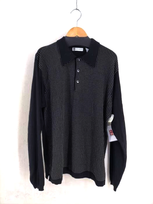 BACHRACH(バクラック) 総柄 シルク長袖ポロシャツ メンズ JPN：XL