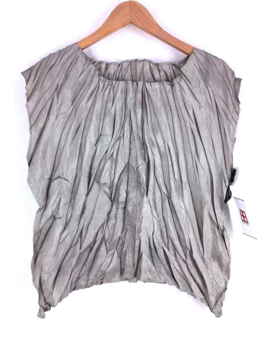 プリーツプリーズイッセイミヤケ PLEATS PLEASE ISSEY MIYAKE シワ加工ノースリーブブラウス レディース  3