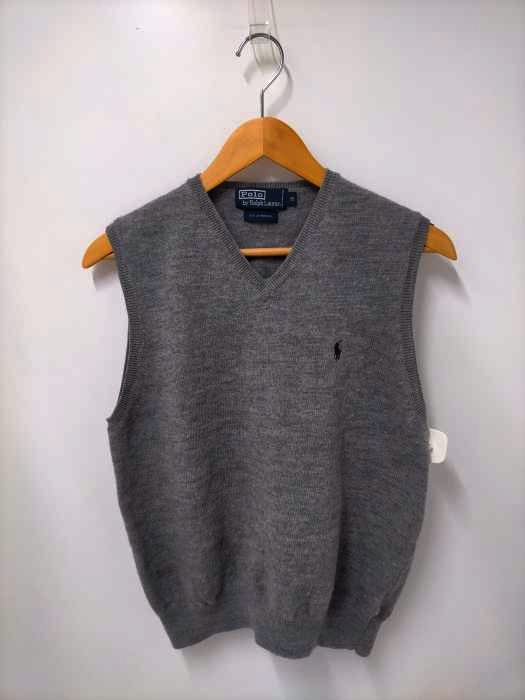 ポロバイラルフローレン Polo by RALPH LAUREN 90S LAMBWOOL スモールポニー刺繍ニットベスト メンズ import：M