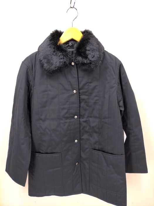 サンヨーコート SANYO COAT フォックスファー付け襟 スナップボタン キルティングコート レディース JPN：9号