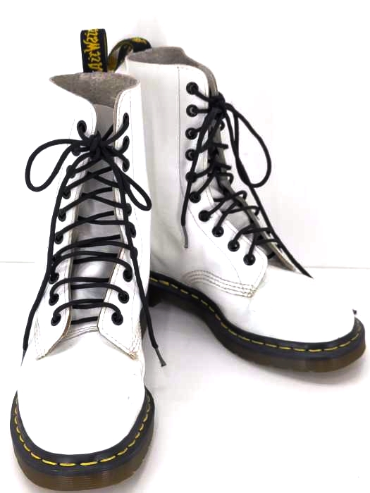 ドクターマーチン Dr.Martens Air wait 10ホールロングブーツ 白 レディース JPN：24