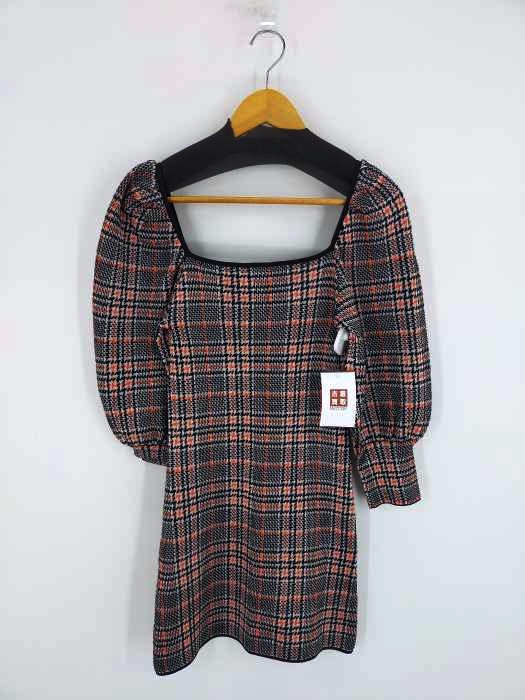 ザラ ZARA グレンチェック パフショルダー チュニックワンピ―ス レディース JPN：S