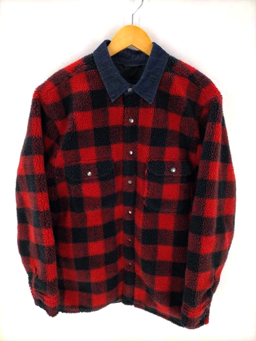 リーバイス Levis チェック ボアジャケット 襟デニム メンズ import：M