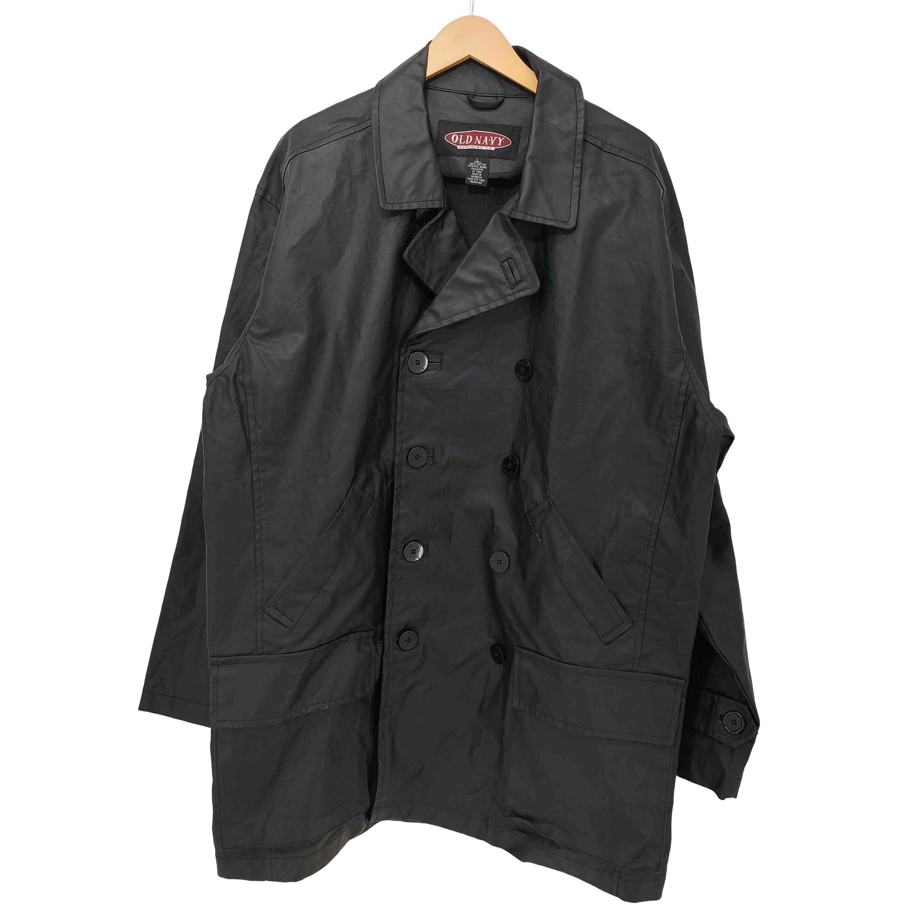 OLD NAVY(オールドネイビー) 90s PVC コーティング マルチポケット ダブルブレスト コットン ピーコート メンズ import：L 【中古】【ブ