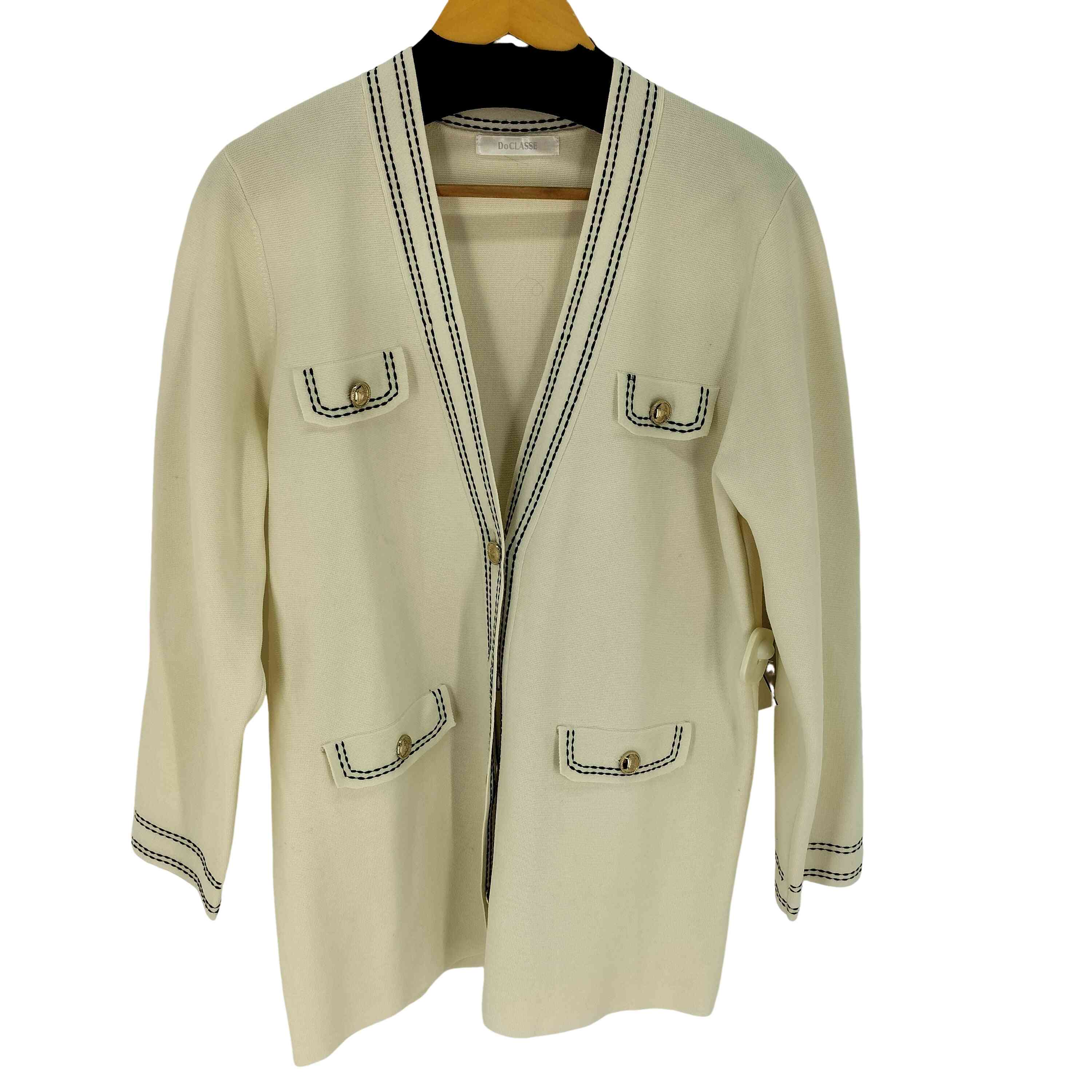 DoCLASSE(ドゥクラッセ) ミラノリブ・配色ステッチジャケット レディース JPN：XL 【中古】【ブランド古着バズストア】