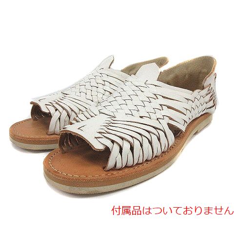 CHAMULA(チャムラ) サンダル 編み込み レザー フラット 23cm 白 ホワイト /SR5 レディース レディース  23cm