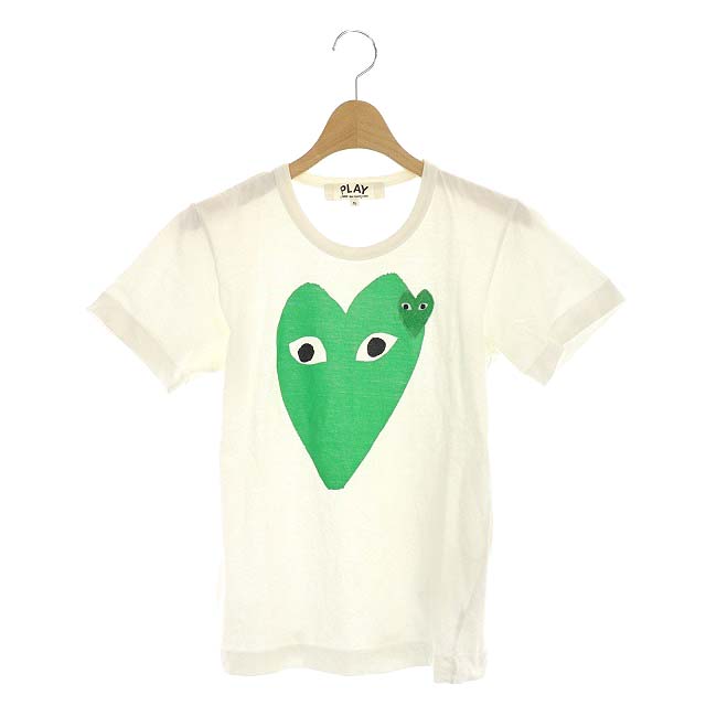 PLAY COMME des GARCONS(プレイコムデギャルソン) AD2009 Heart 半袖 ハート Tシャツ コットン S 白 ホワイト /HS ■OS レディース  S