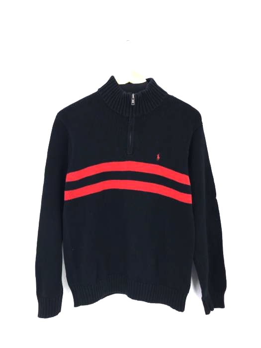 Polo by RALPH LAUREN(ポロバイラルフローレン) ワンポイントロゴ ボーダーハーフジップニット レディース  160