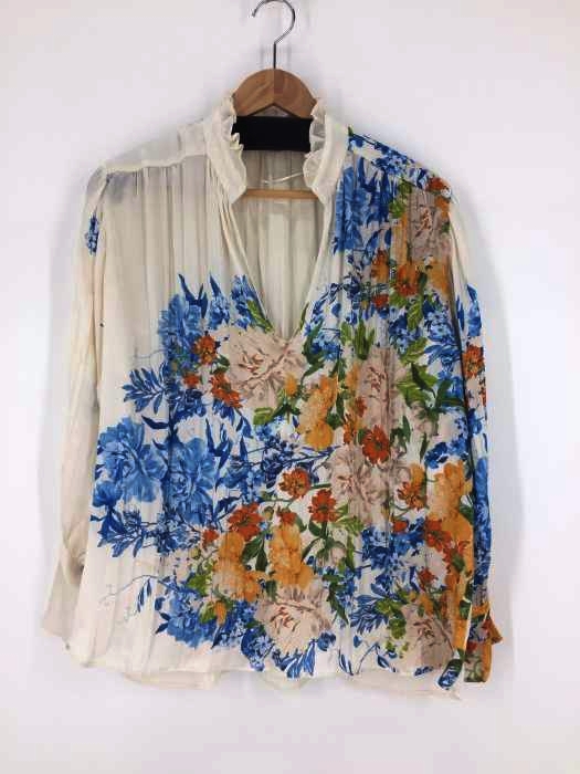 ZARA(ザラ) 花柄スキッパーシャツブラウス レディース JPN:M
