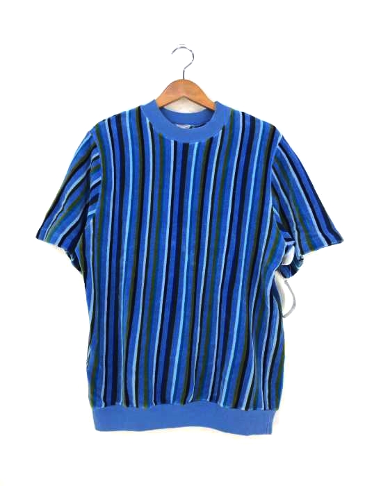 USED古着(ユーズドフルギ) THE RON MARCHE マルチカラーベロアストライプカットソー メンズ  XL