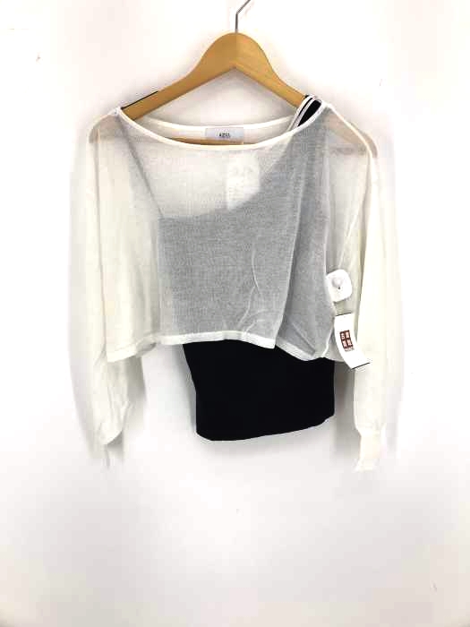 AZUL by moussy(アズールバイマウジー) ONE-SHOULDER KNIT SET TOPS レディース  S