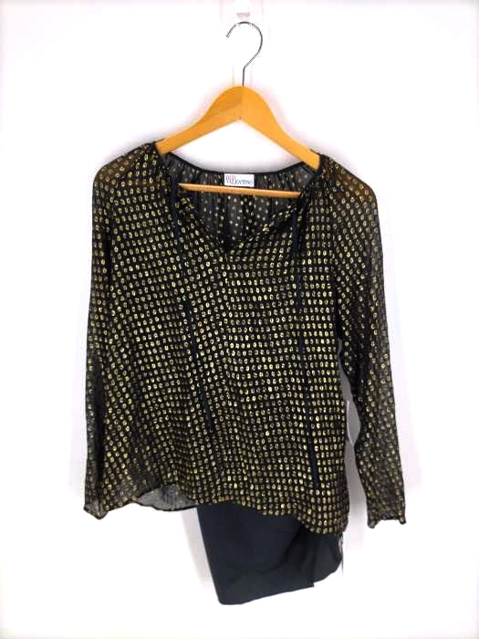 RED VALENTINO(レッドヴァレンティノ) 総柄シルク混ロングスリーブブラウス レディース JPN：38