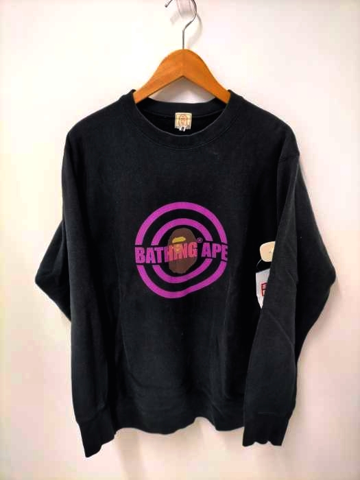 アベイシングエイプ A BATHING APE 90s 初期タグ プリントスウェット THE Circle IS NOW Complete メンズ  M